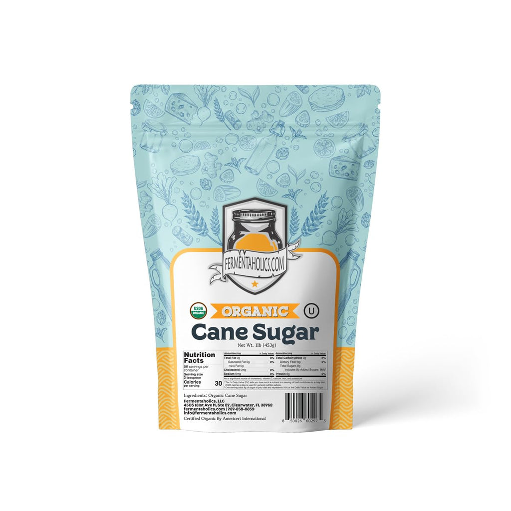 Organic Cane Sugar | OU Kosher | Natural Sweetener for Cooking, Fermentation, Beverages, & More | Non GMO & Gluten