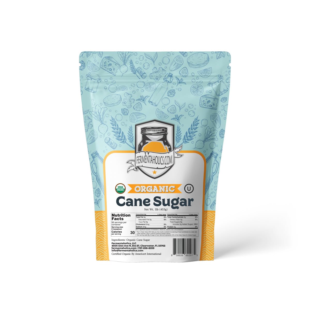 Organic Cane Sugar | OU Kosher | Natural Sweetener for Cooking, Fermentation, Beverages, & More | Non GMO & Gluten