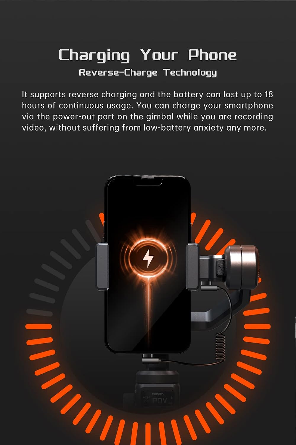iSteady M6 Gimbal Stabilizer for Smartphone, 3-Axis Cell Phone Stabilizer Built-in OLED Display 400g Payload Reverse
