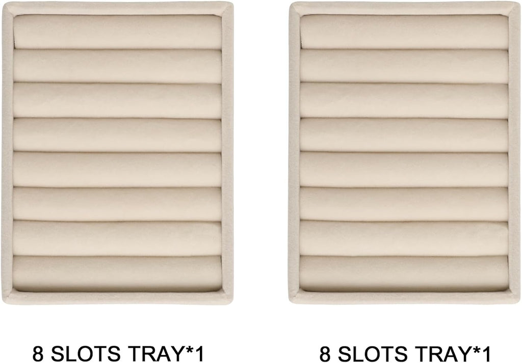Small Jewelry Trays for Drawer,2 Pack 7 Slots Ring Organizer | Jewelry Box Inserts,Drawer Inserts,Vanity Drawer