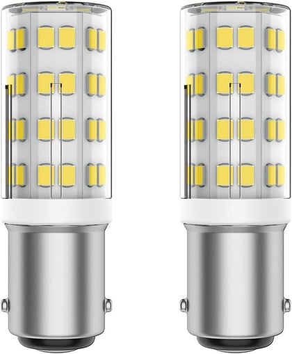 Sewing Machine Light Bulb Double Contact BA15D Push in Bulb Daylight White 6000K 15T7DC Base Replacement for