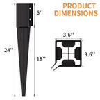 24 Inch 4x4 Fence Post Anchor Ground Spike (Fit 3.6"x3.6")