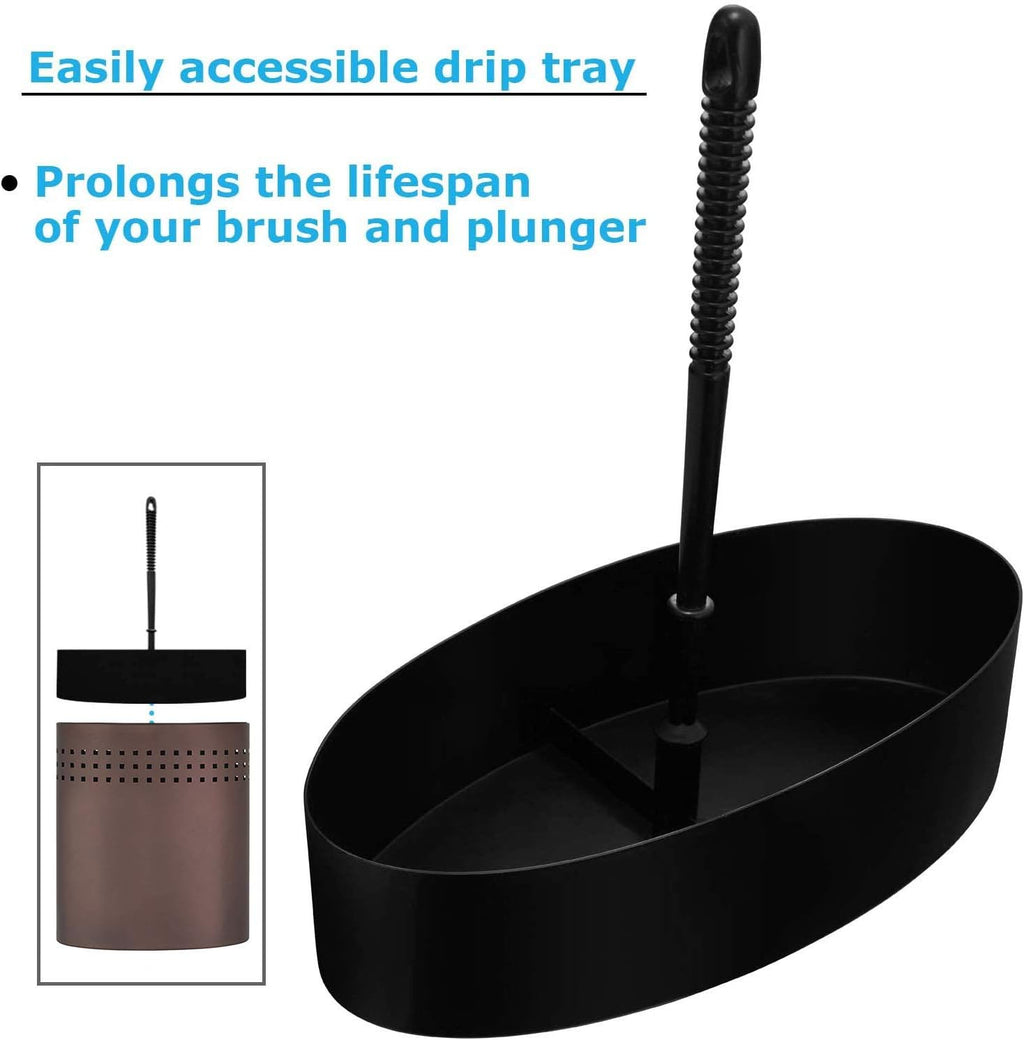 Toilet Brush and Plunger Set with Holder, Modern Oil Rubbed Bronze Bathroom Accessories Toilet Plunger and Toilet