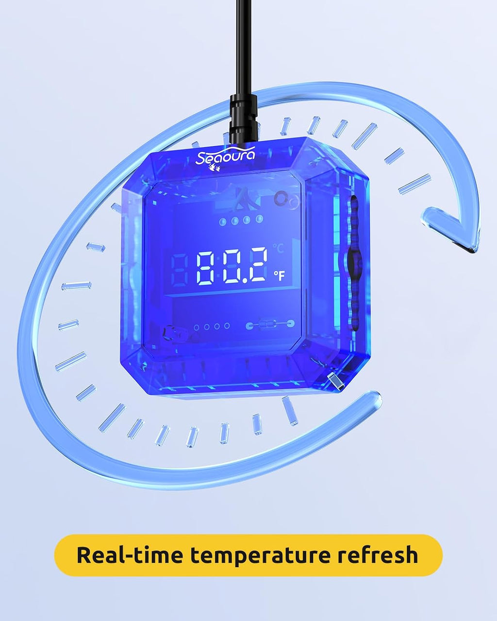 Aquarium Thermometer Submersible, Digital Fish Tank Thermometers with USB