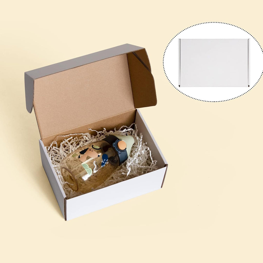 9x6x4 Inches Shipping Boxes Pack of 25, White Corrugated Cardboard Boxes for Small Bussiness