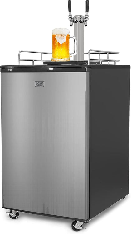 BLACK+DECKER Beer Kegerator, 6.1 Cu. Ft. Capacity, BBD20HS, Stainless/Black