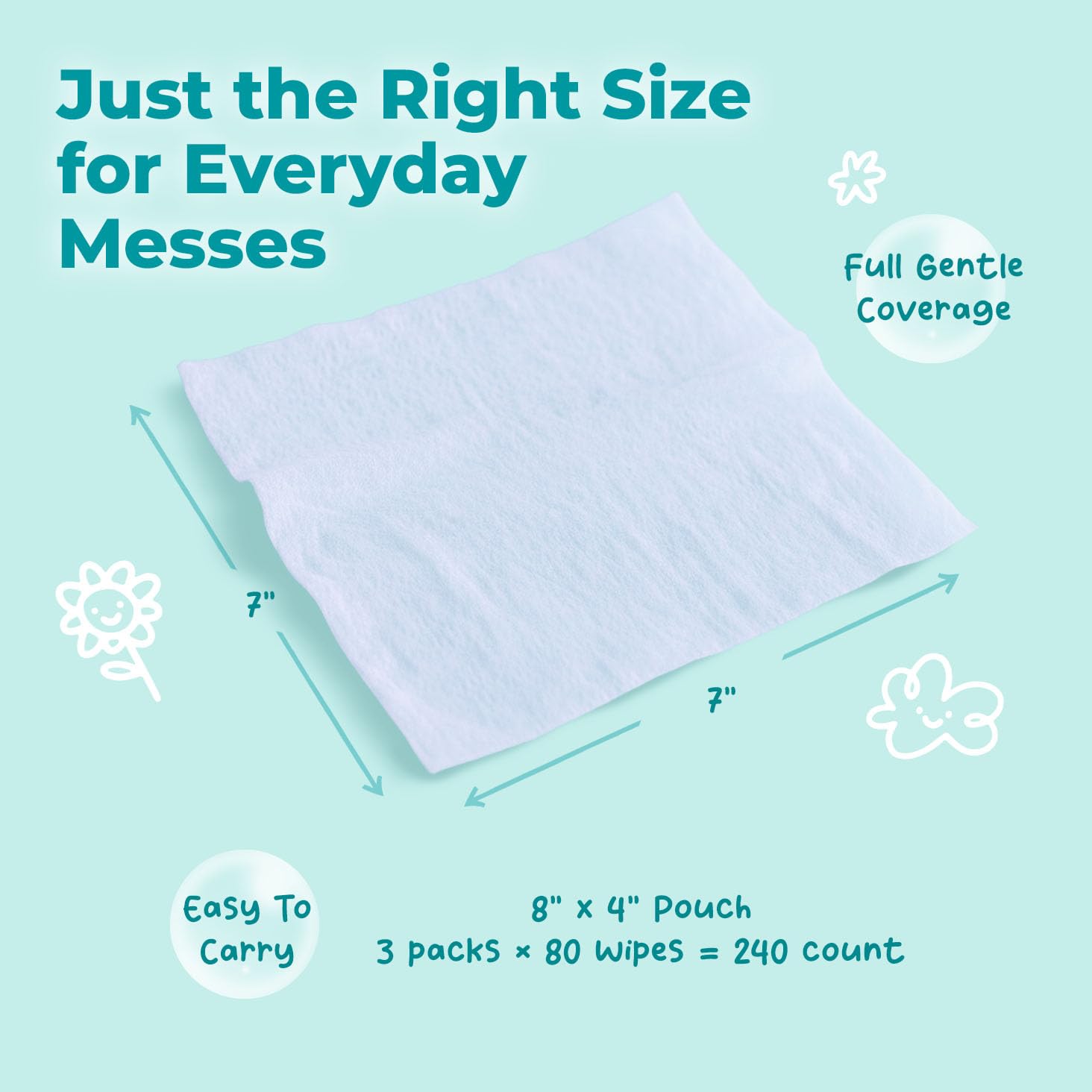 WipeEssentials Baby Wipes for Newborn Care, Unscented - 3 Pack 240 Count | Water-Based, Alcohol-Free Gentle Diaper
