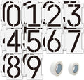 Number Stencils 4 inch Curb, 20PCS 0-9 Address Curb Stencil Kit Reusable Plastic Numbers Interlocking Stencils with 2