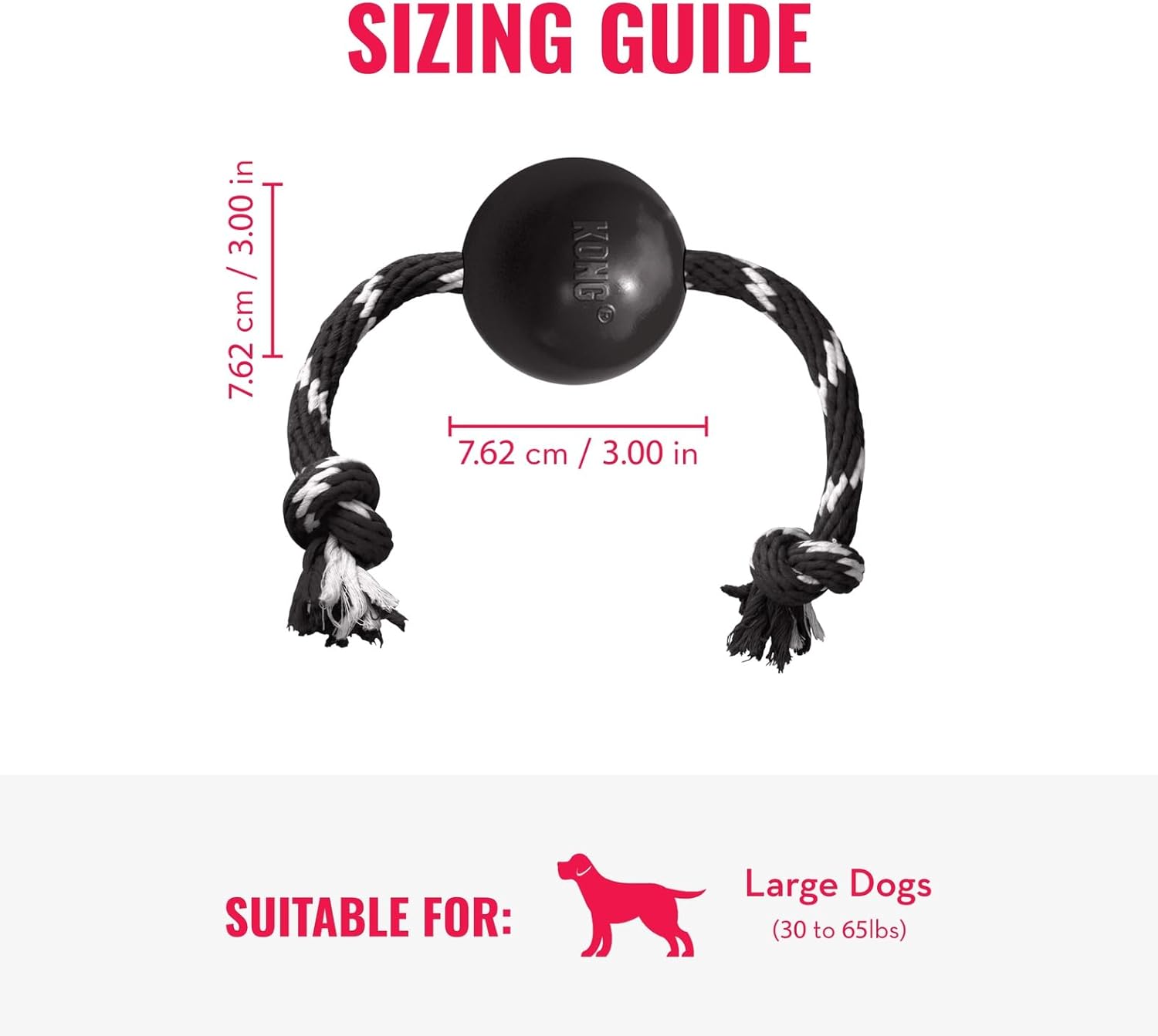 Extreme Ball with Rope - Dog Fetch Toy with Rope for Easy Throwing - Durable Dog Ball Toy for Tug, Playtime & More s