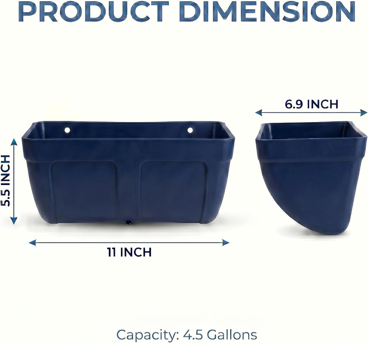 Hanging Chicken Feeder Waterer Heavy Duty BPA-Free Plastic Feed Trough, Fence Mount Livestock Feeding Bucket
