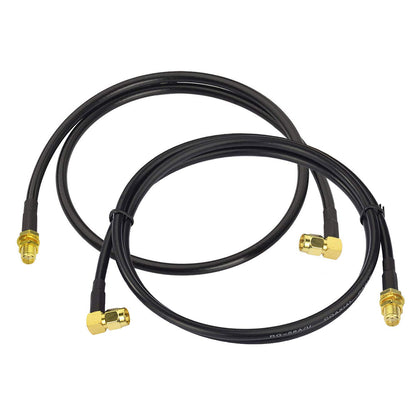 Ham Radio Antenna Extension Relocation Cable SMA Male Right Angle to Female RG58 Coaxial Cable 1m 3 feet (2-Pack) for