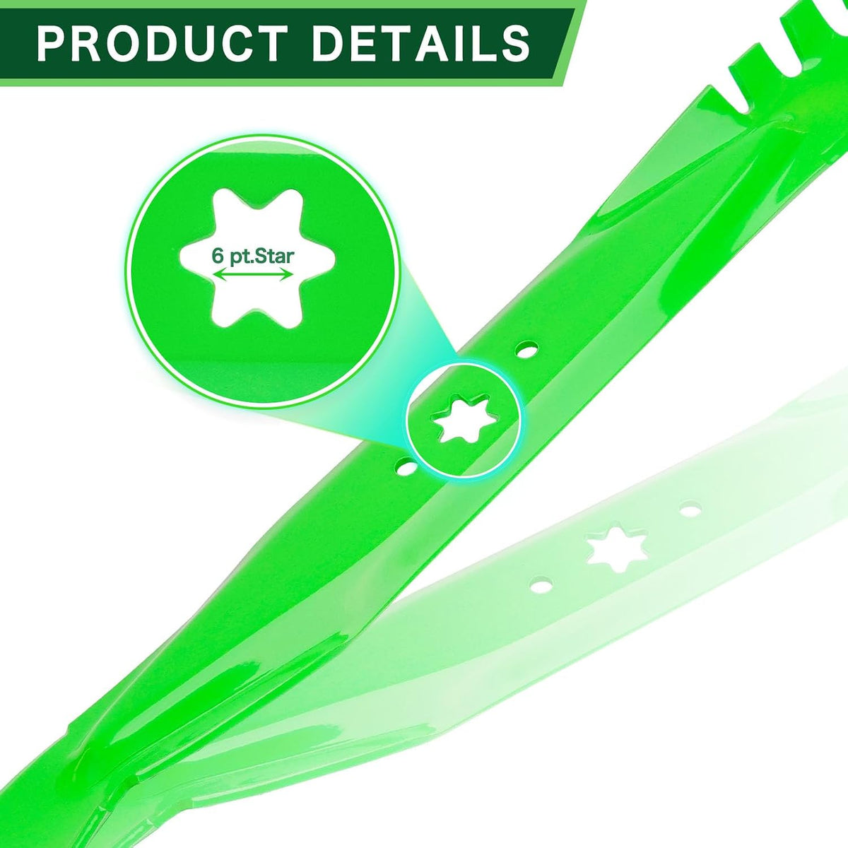 42 Inch Mulching Blades Fits Cub Cadet RZT-L42 ZT1-42 XT1-42 RZT ZT1 XT1 Troy Bilt TB42 Pony Bronco Lawn Mower 6 Star