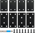 8 Pack Black Flat Mending Plate 3.15x1.57‘’ & 2.36x1.49'', Stainless Steel Bracket, Straight Metal Brace Bracket