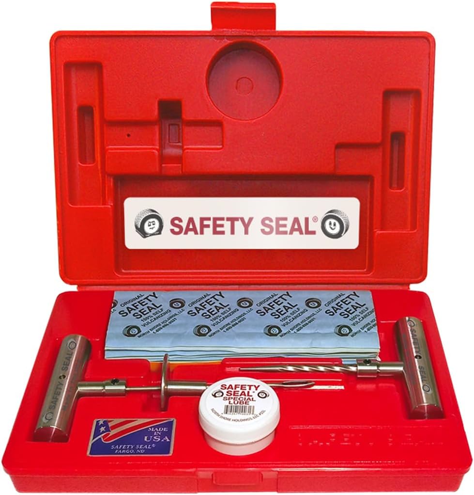 Tire Repair Kit – Truck Deluxe Kit, 30 Repairs (8"), 4.75" Probe, Case Kit, Tubeless Tire Repair for Trucks &