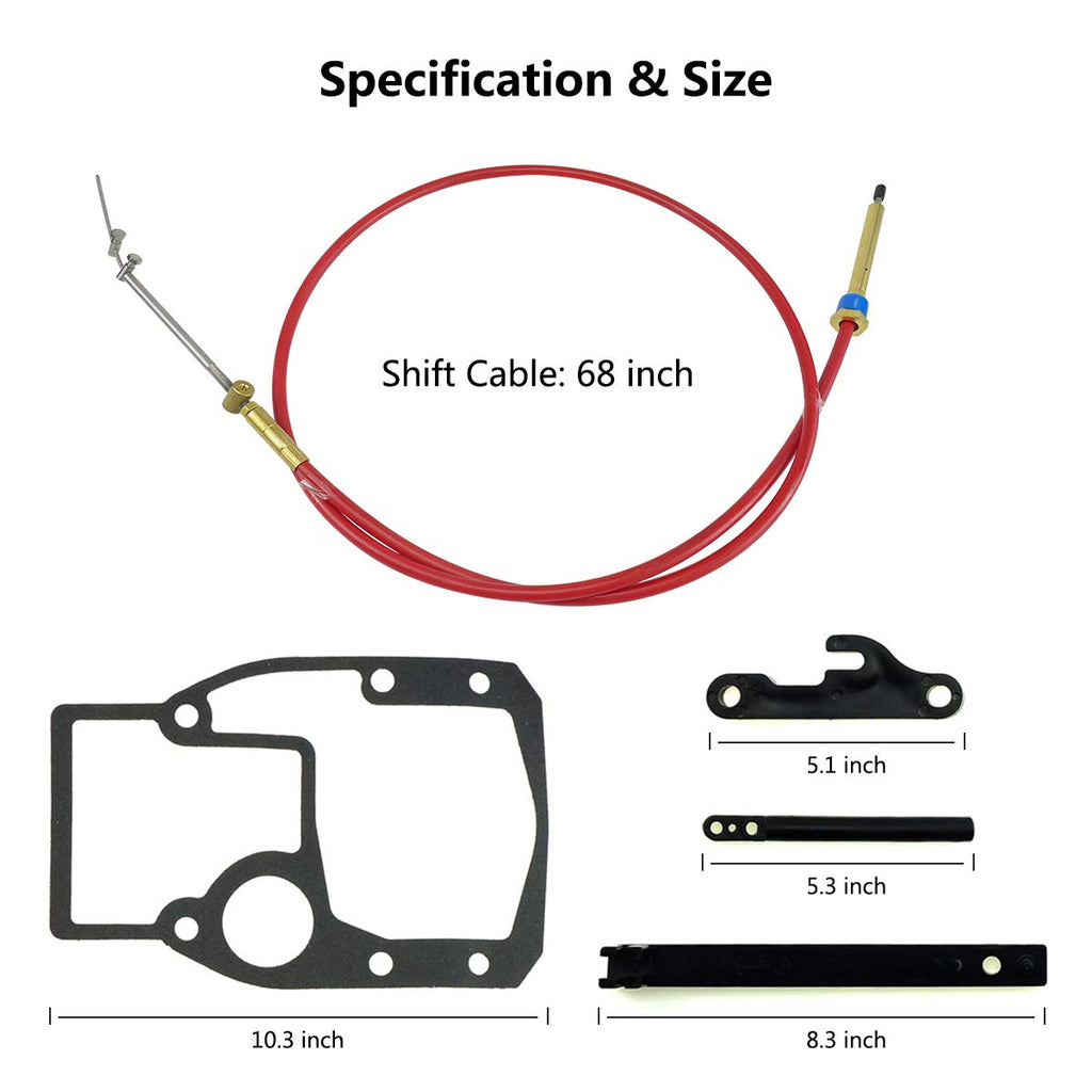 Qnbes Shift Cable Assembly Kit Fit for OMC Cobra 1986-1993 987661