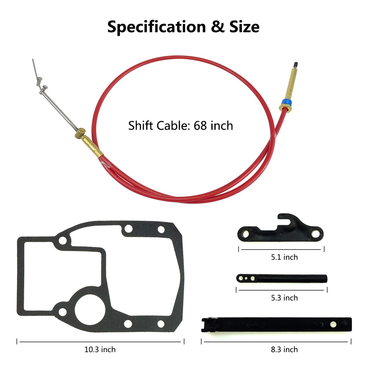 Qnbes Shift Cable Assembly Kit Fit for OMC Cobra 1986-1993 987661