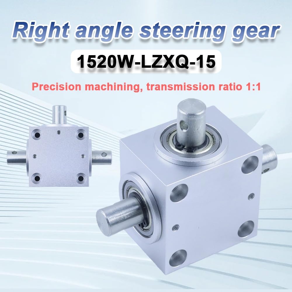 Right Angle Bevel Gearbox 90 Degree Side Mount 1:1 Gear Transmission Box (Three Short Shaft (Split Shaft))