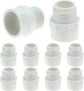QWORK 10 Pcs 3/4 Inch PVC Fittings Male Adapter, Socket x Male Pipe Thread, 2 Way PVC Pipe Coupling