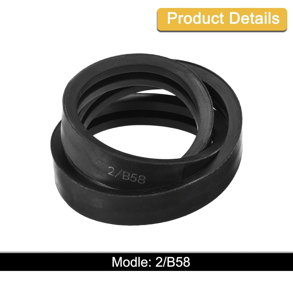 uxcell 2/B58 Classic Wrapped 2 Banded 61" Outer Circ B Profile V-Belt
