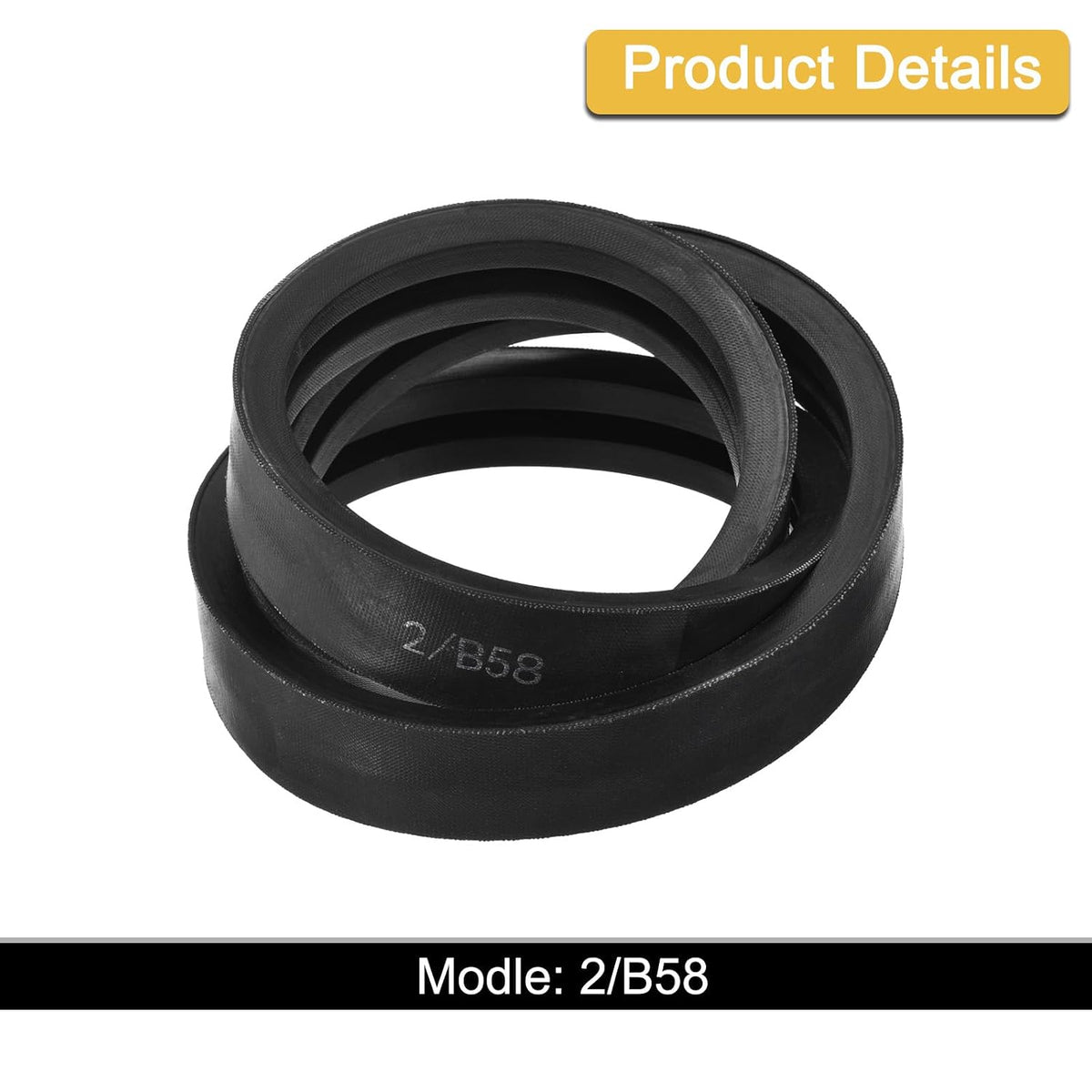 uxcell 2/B58 Classic Wrapped 2 Banded 61" Outer Circ B Profile V-Belt
