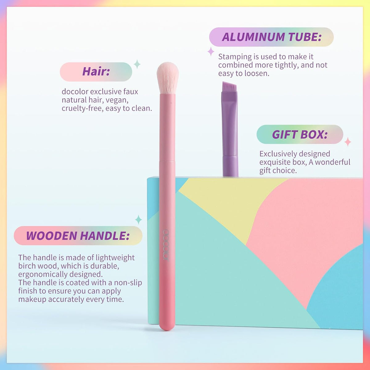 Eye Makeup Brush Set, 4Pcs Blending Eyeshadow Concealer Eyebrow