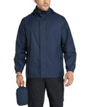 Men's Packable Rain Jacket Lightweight Waterproof Golf Raincoat