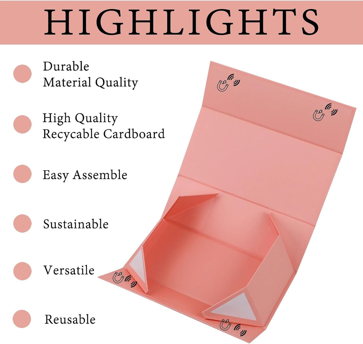Pink Gift Boxes Bulk 16 Pack 11.5x7.8x3 Magnetic Gift Boxes