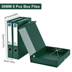 Storage File Boxes A4, 6 PCS Foldable File Box with Clip, 50mm Spine