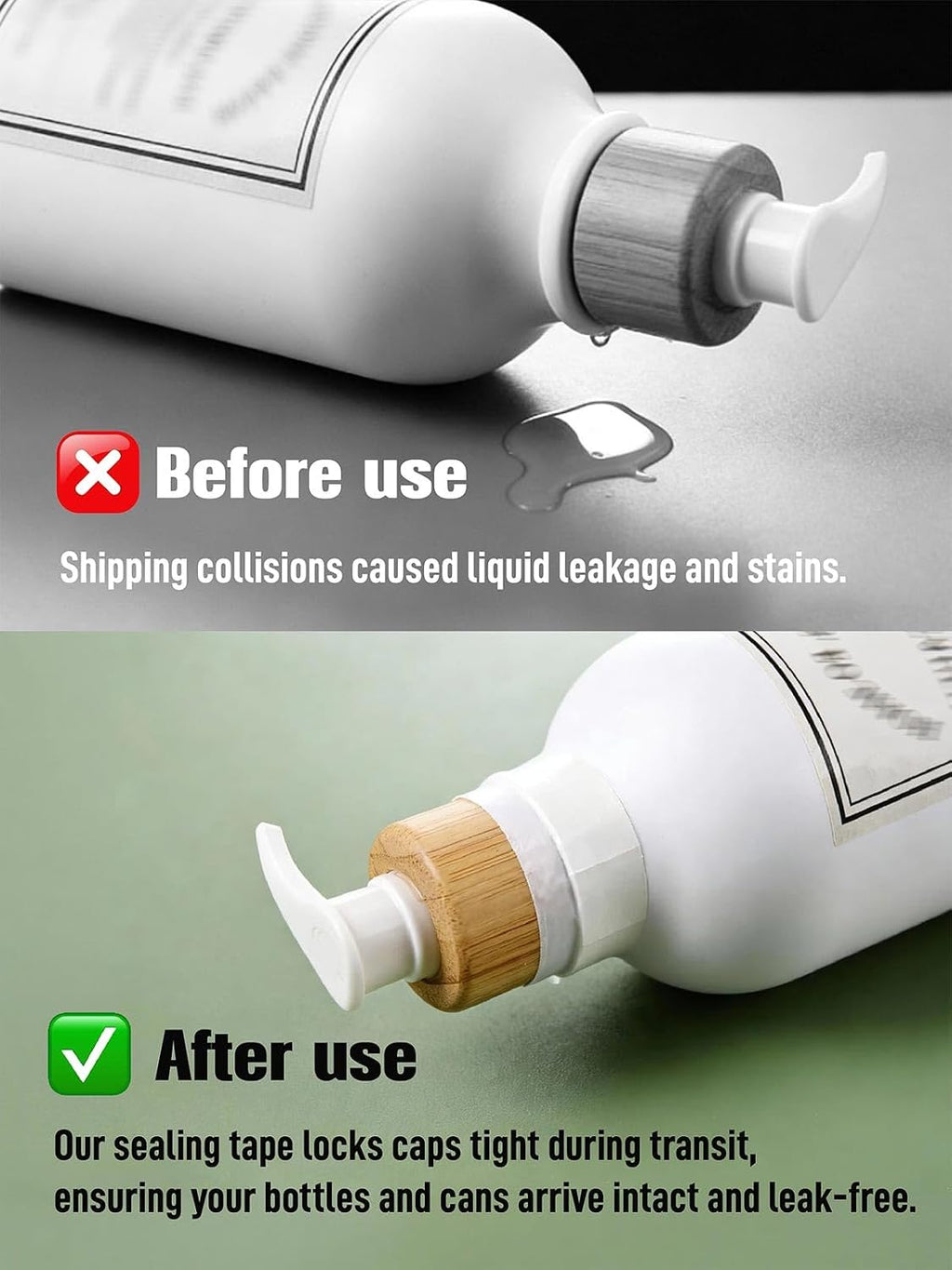 Bottle Sealing Tapes - Stops Liquid Leaks,1.18in x 108ft Leakproof Seal Strip for Travel & Shipping, Perfect for
