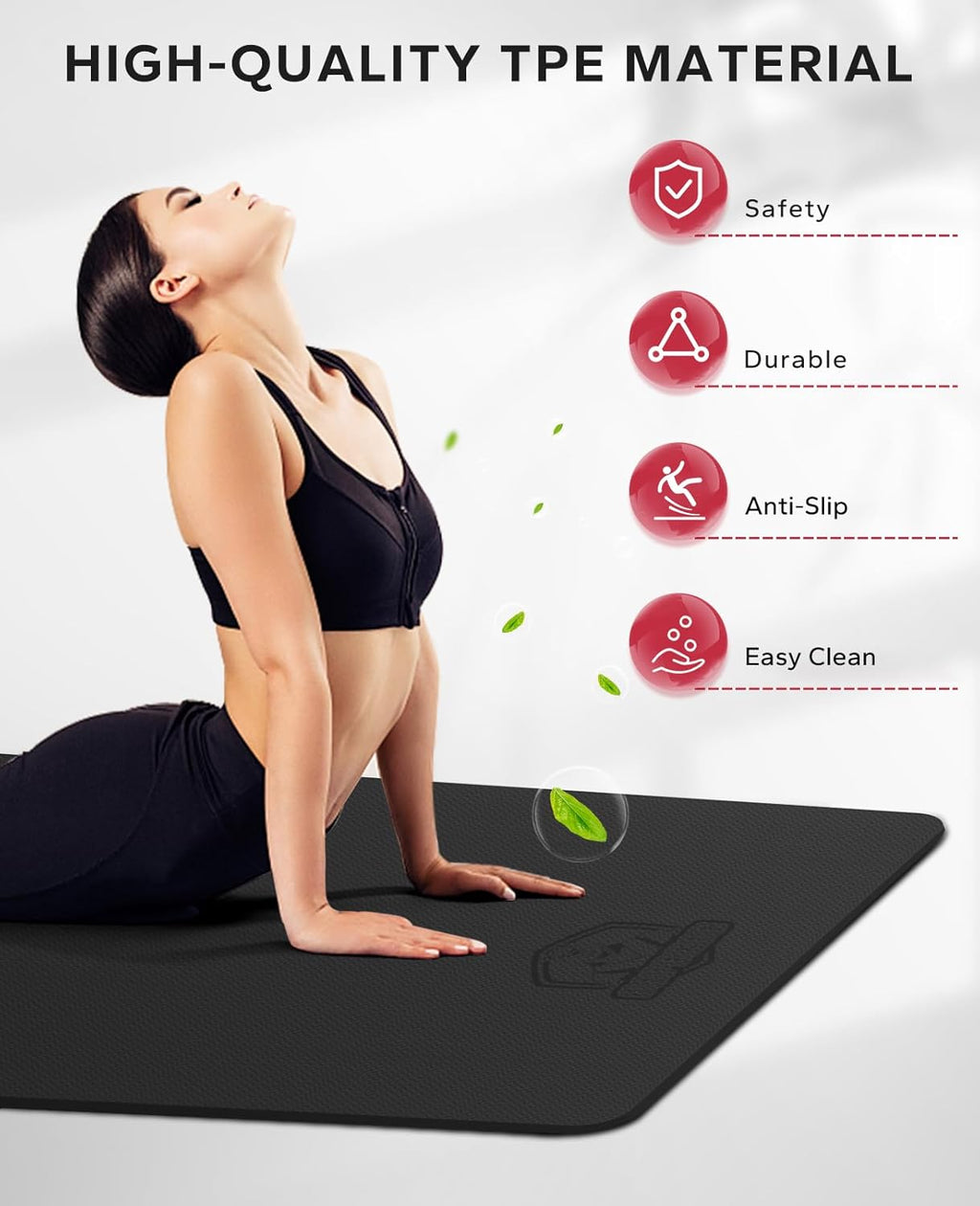Extra Large Yoga Mat - 72"x48"x6mm (1/4 inch), Non-Slip, Durable, Thick Wide Exercise Mat for Home Workouts, Yoga