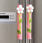 FLYPARTY 2X Handle Covers- Cloth Protector for Electrical Kitchen Appliances,Fridge,Microwave,Dishwasher,Freezer, Oven Door - Keep Clean from Drips,Smudges Fingerprints Dust(Pink)