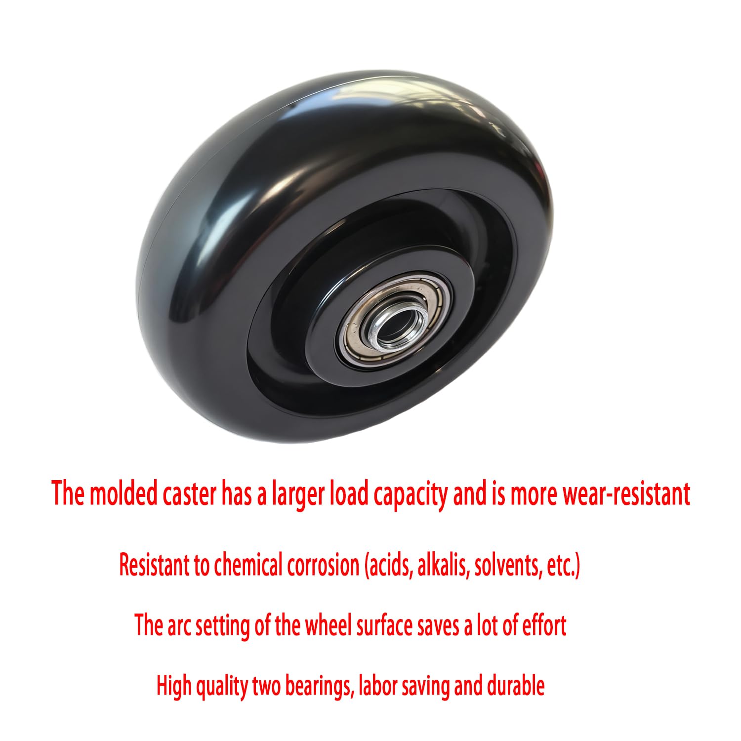 4-inch Shaft-Type Universal Caster 1600 lbs, Set of 4 Heavy Duty 0.472 Coarse Thread (Length 1.1811 inches), Safety