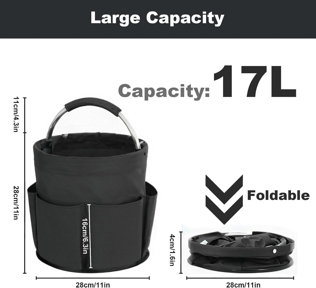 Cleaning Caddy with Handle, Cleaning Products Organiser, 17L Foldable Storage Basket, Cleaning Caddy Organiser