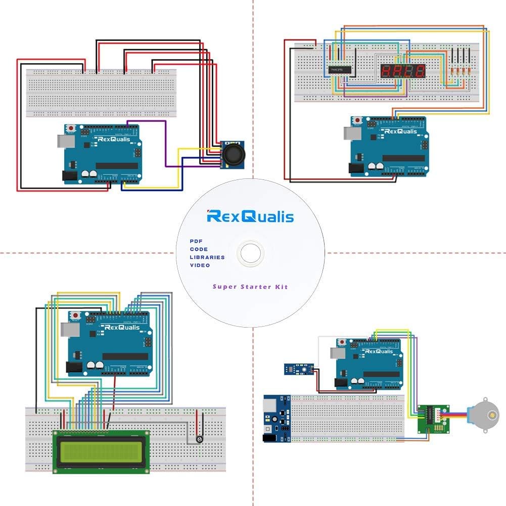 REXQualis Super Starter Kit Based on Arduino UNO R3 with Tutorial and Controller Board Compatible with Arduino IDE