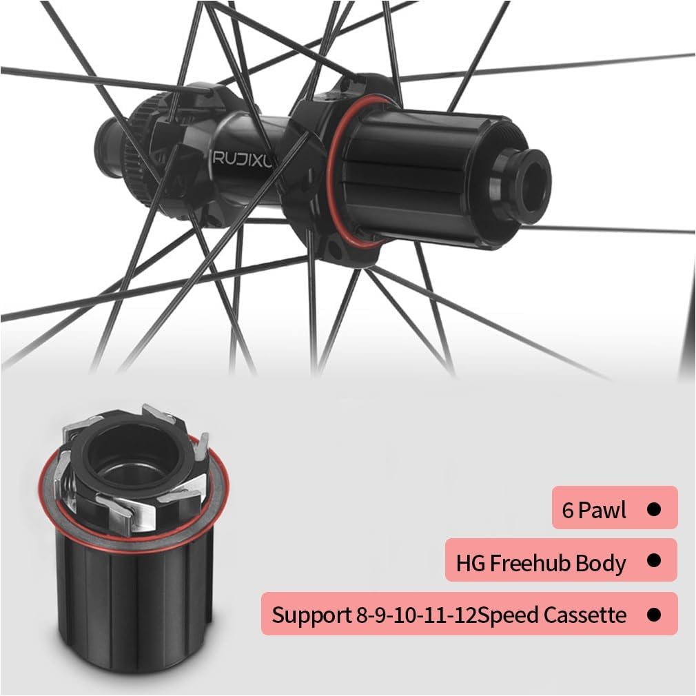 700C Gravel Road Bike Wheelset 30/35mm Ultralight Aluminum Double Wall Rims Center Lock Thru Axle, Tubeless Ready