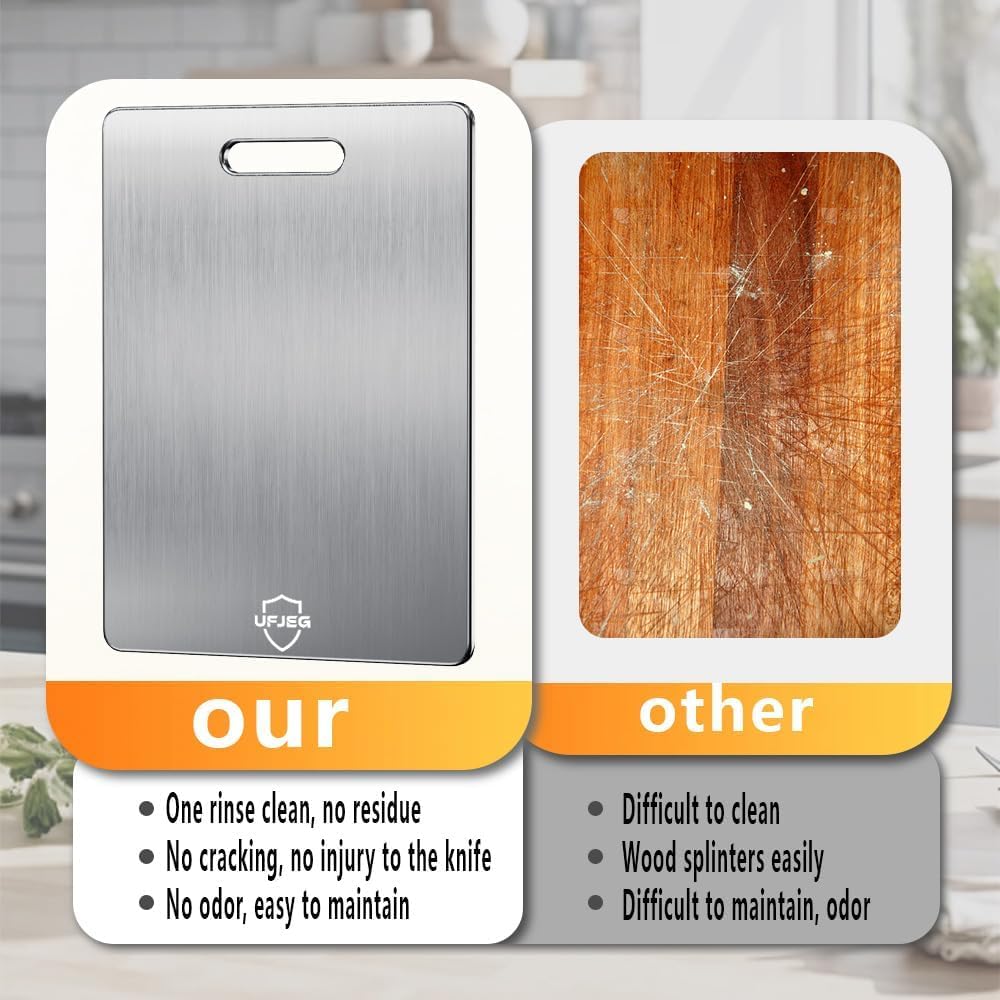 Titanium Cutting Board, 3 PCS Titanium Cutting Boards for Kitchen, Non Toxic, Double-Sided Food Grade Chopping Board