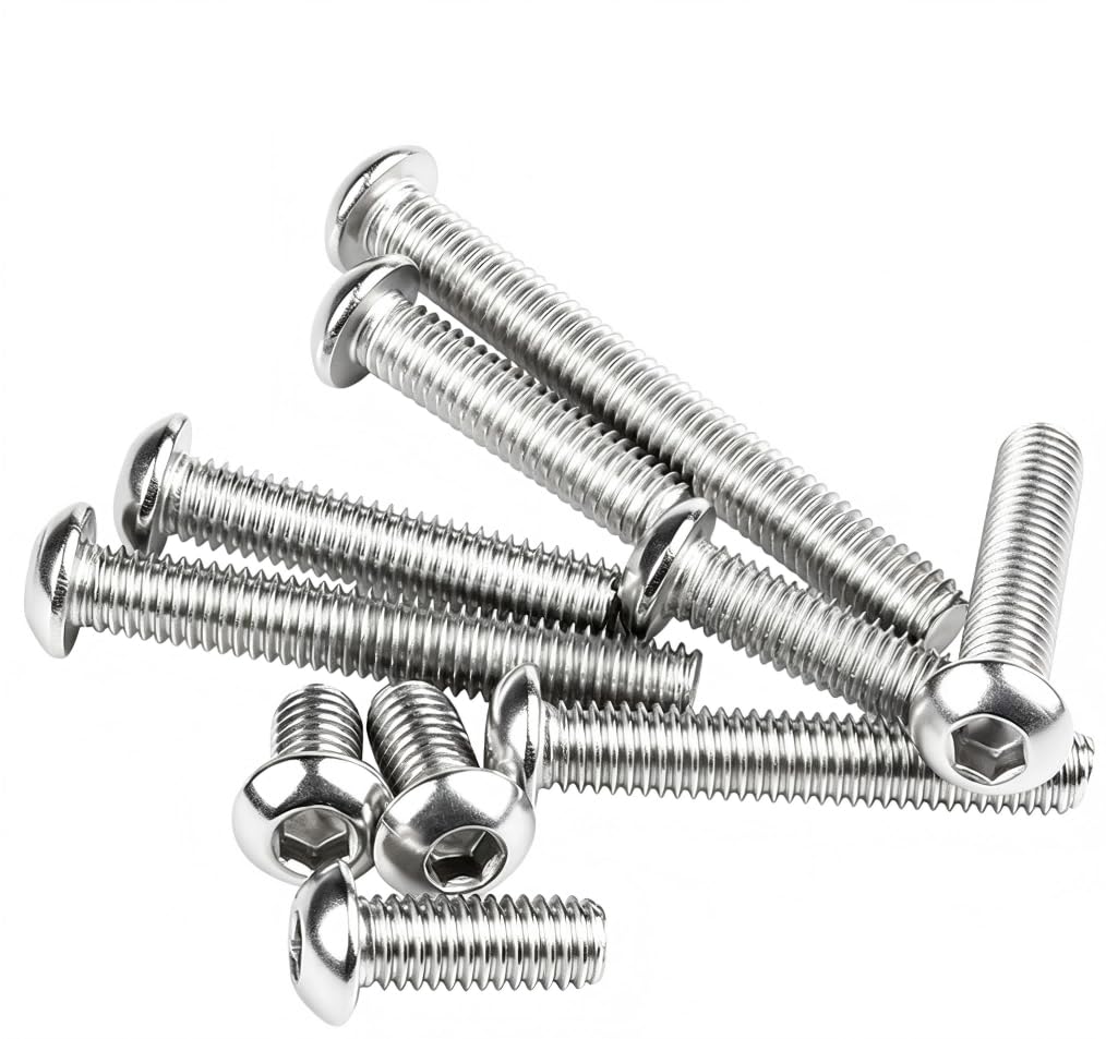 2Pcs M12-1.75x60mm Button Head Socket Cap Bolts Screws with Hex Wrench