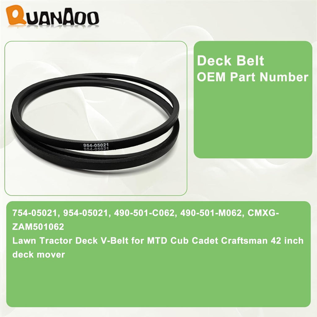 954-05021 Deck Belt 1/2" x 100" fits Cub Cadet XT1 LT42 XT2 LX42 42-inch Lawn Tractor for Craftsman T7800 T8000/ Troy Bilt 42" Lawn Tractor Replace 754-05021