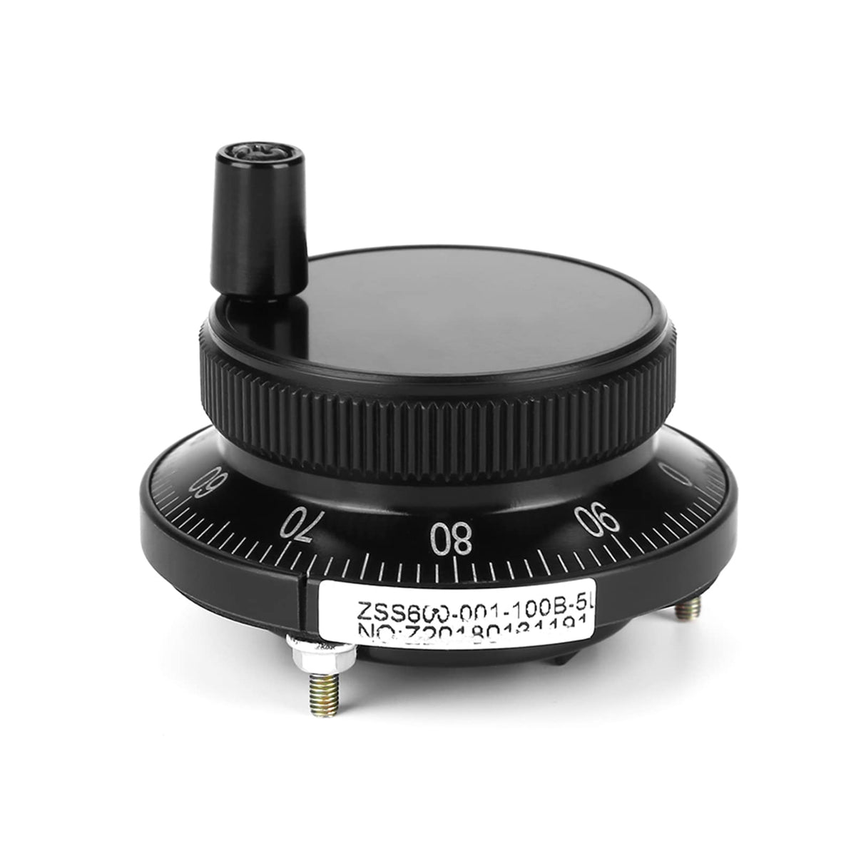 5V 60MM Hand Wheel Pulse Encoder Mill Router Manual Control Aviation Aluminum Rotary Knob Encoder for CNC System (Black)