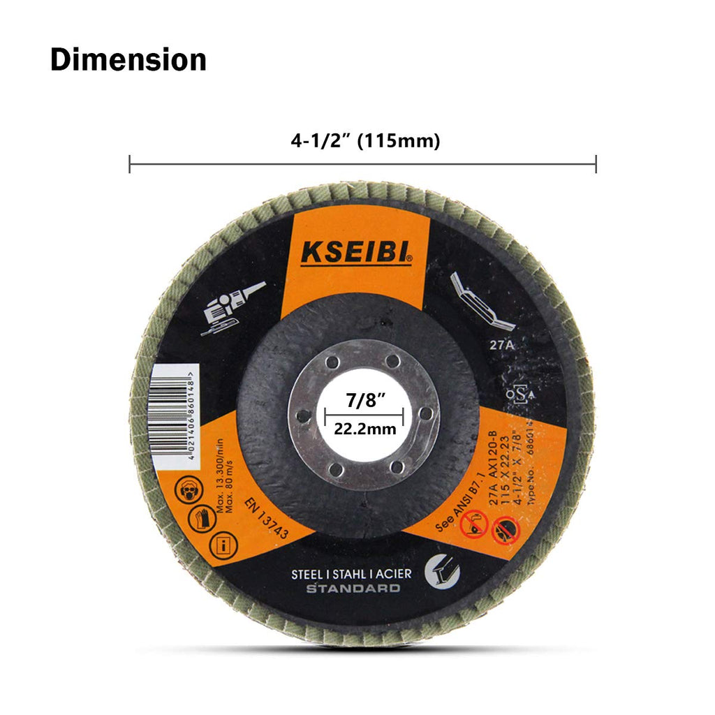 KSEIBI 4 1/2 Inch Flap Disc Aluminum Oxide 10 Pack Auto Body Sanding Grinding Wheel (240 Grit) 686013