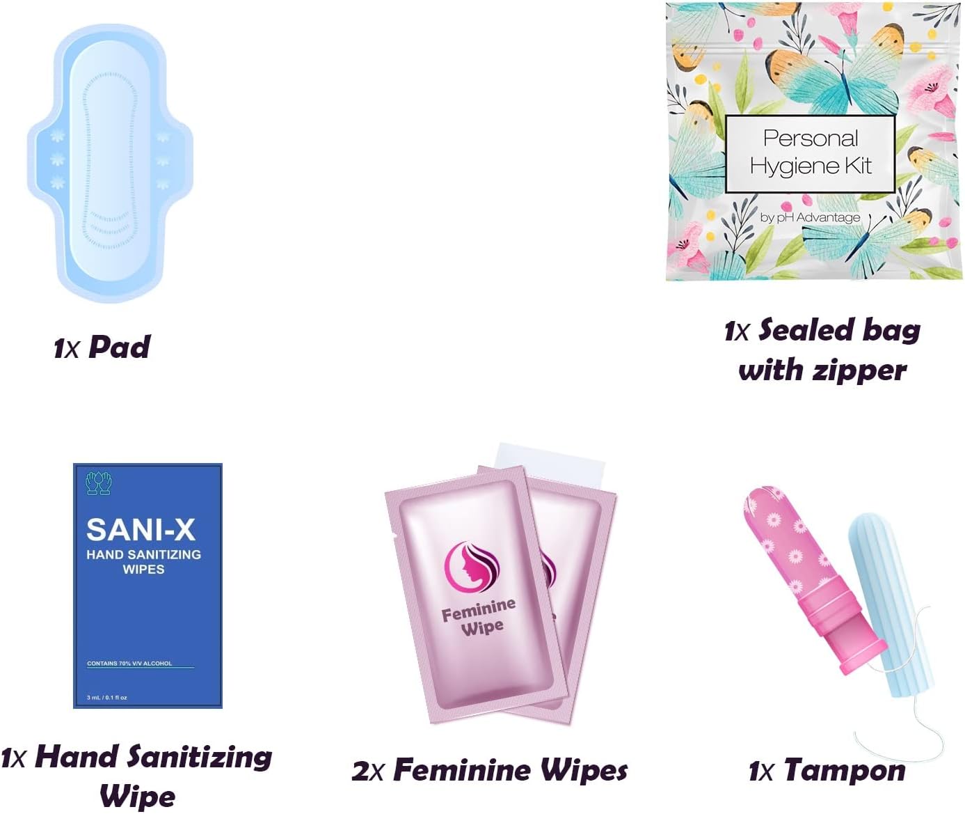 Menstrual Kit All-in-One 10 Pack | Convenience on The Go | Period Kit Pack for Travelling, Tweens & Teenager |