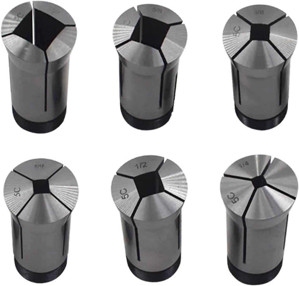 6-Pack Precision 5C Square Collet Set 1/4-3/4in Mill Chuck Holder
