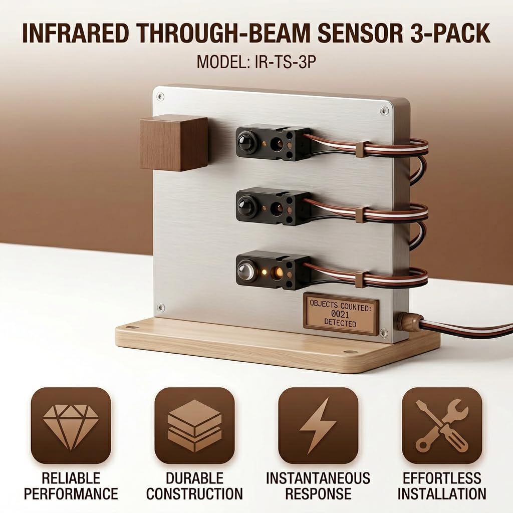 3 Pairs IR Break Beam Sensor Switch, 5MM LEDs Counting Module Split Through