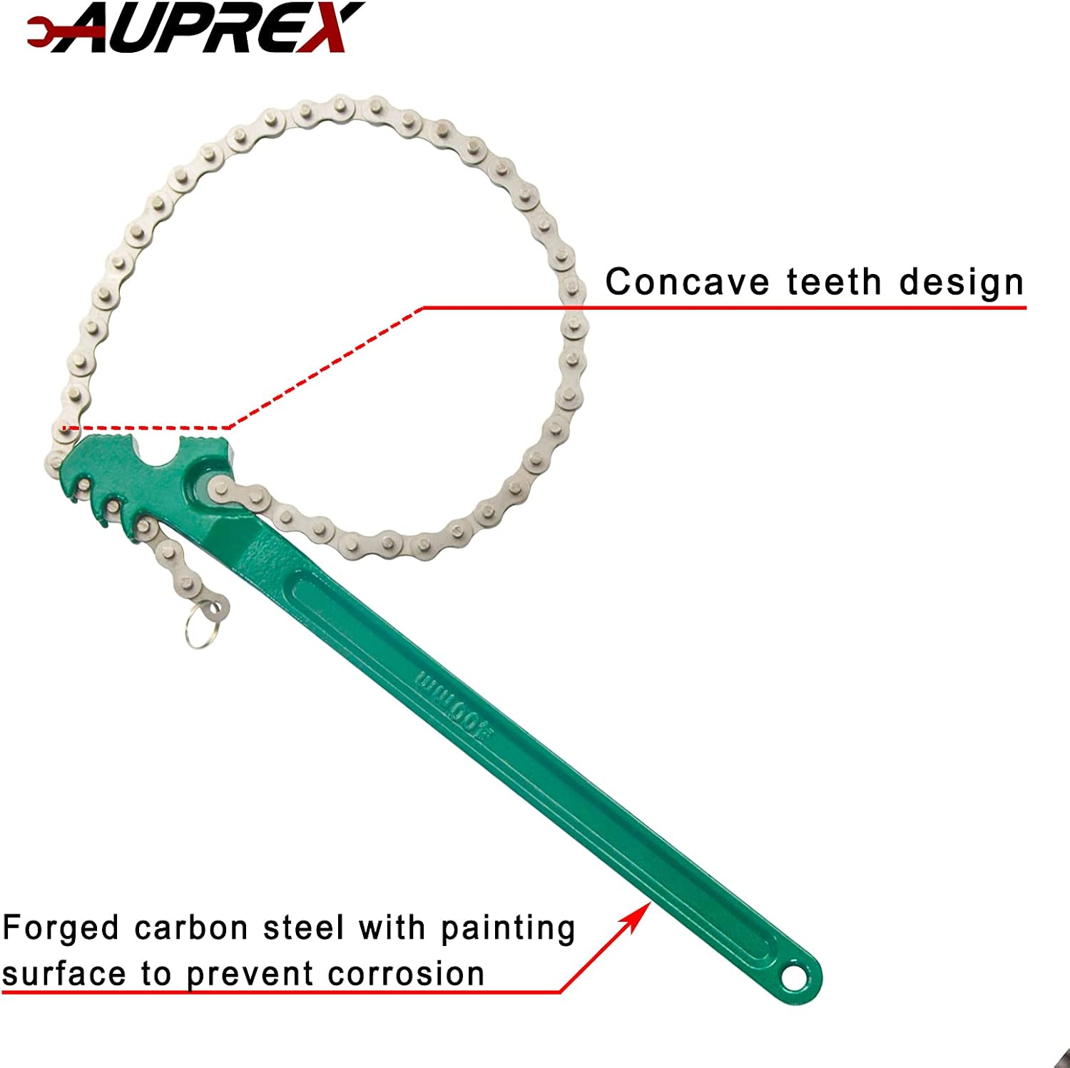 16 Inch Sturdy Adjustable Heavy Duty Ratcheting Chain Oil Filter Wrench Reversible Chain Style Pipe Fitter Wrench