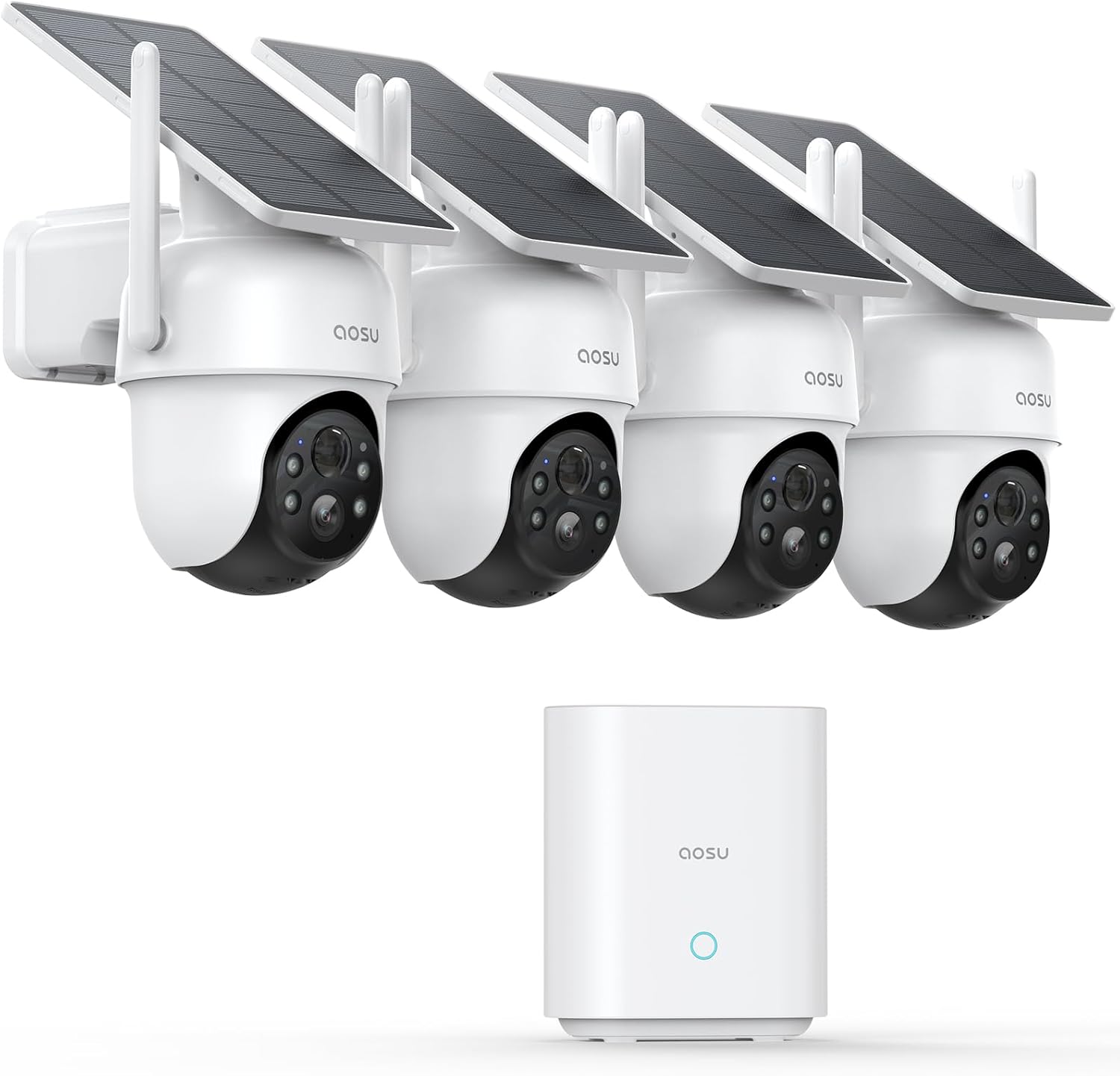 Security Cameras Outdoor Wireless, 4 Cam-Kit, No Subscription Required, Solar-Powered, Home Security Cameras System