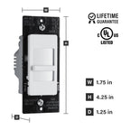 Legrand 450W Wide Slide LED Dimmer Light Switch Single-Pole Tri-Color 1Pack