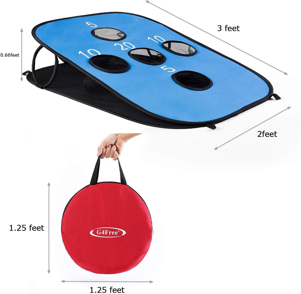 Portable Collapsible 5 Holes Cornhole Game Set Beach Games Adults | Cornhole Board Set with 8 Bean Bags, Carrying