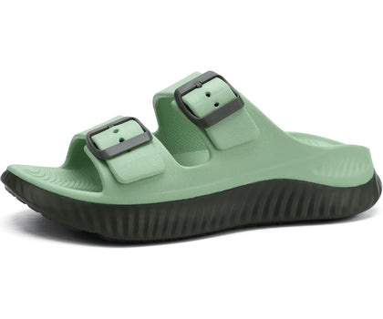 Womens Recovery Sandals with Comfortable Arch Support Green Size 8.5