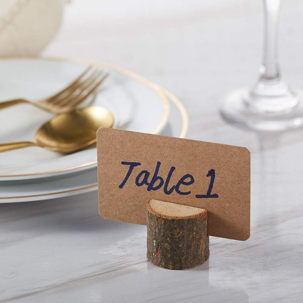 15Pcs Wood Place Card Holders & 26Pcs Place Cards, Table Number Holders, Rustic Party Decor, Wooden Sign holder