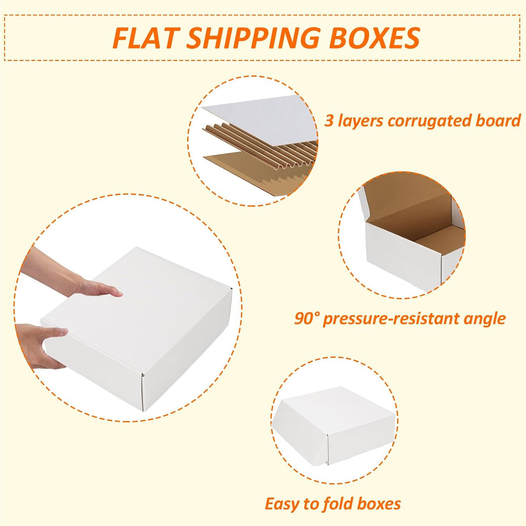 12x10x4 inches Shipping Boxes Set of 15, White Corrugated Cardboard Box for Mailing, Packaging, Small Business